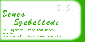 denes szebelledi business card